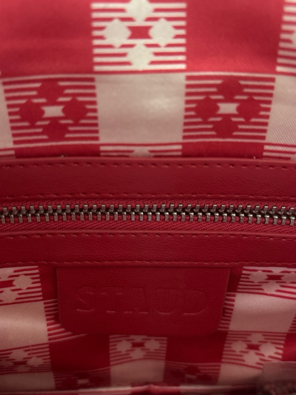 Staud Tommy Beaded Tomato Motif Shoulder Bag - Cream & Red Authentic - Picture 7 of 7